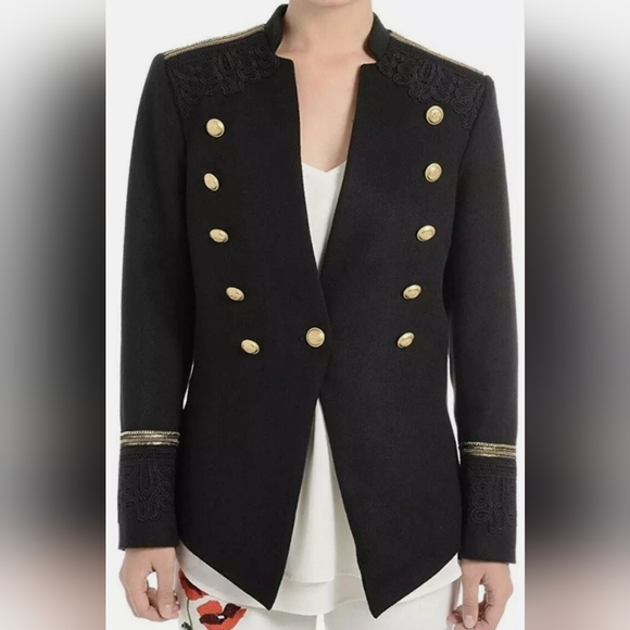 Romeo & Juliet Couture Jackets & Blazers - Romeo & Juliet Couture Military Lace Gold Buttons Blazer Jacket Size M